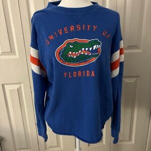 Women’s Majestic Florida Gators Sweatshirt Blue Orange White Size L